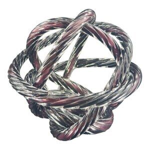 Italian Venetian Studio Artisan Hand Crafted Glass Knot Sculpture Large Knot VTG